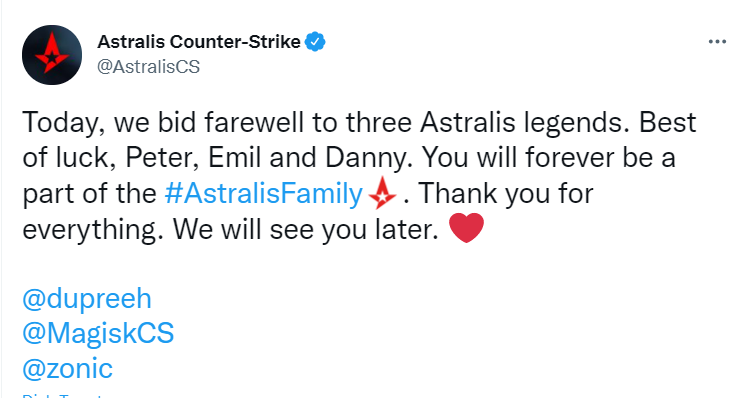 Thông báo từ Astralis