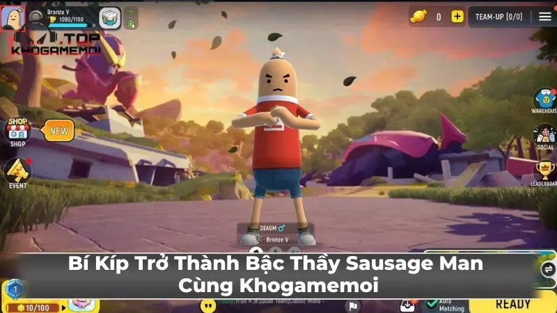 Làm quen với giao diện và điều khiển Sausage Man